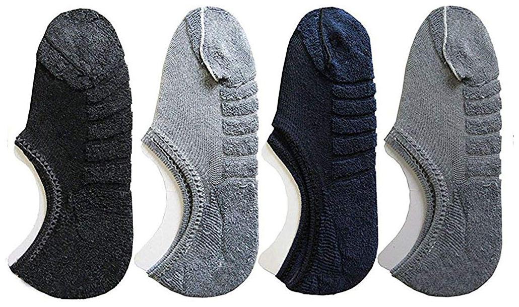 

Signara Self Design Terry Towel Cotton Unisex Loafer Footies Multicolored Socks (Pack of 4)