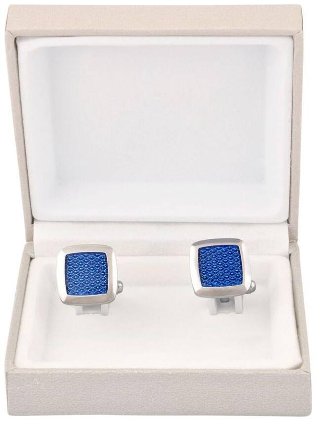 SILVER CUFFLINK  AND ROYEL BLUE
