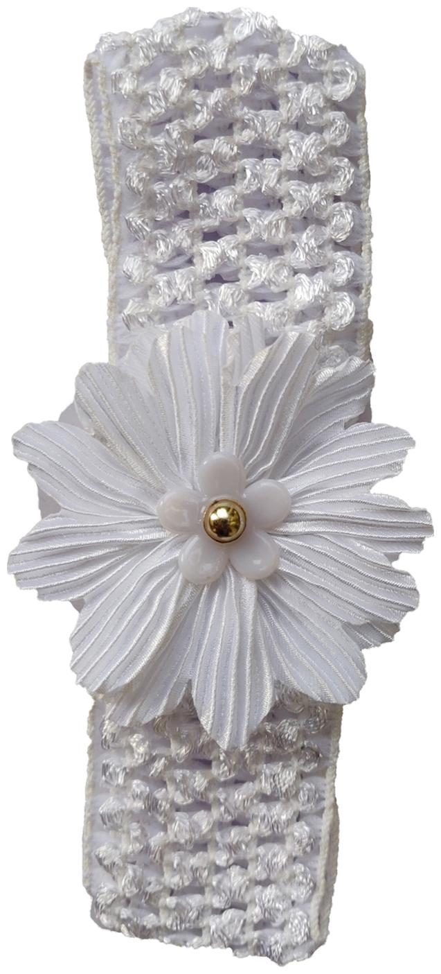 

Silver Kraft Hair Band Head Band Accessory for Baby Girls (White)
