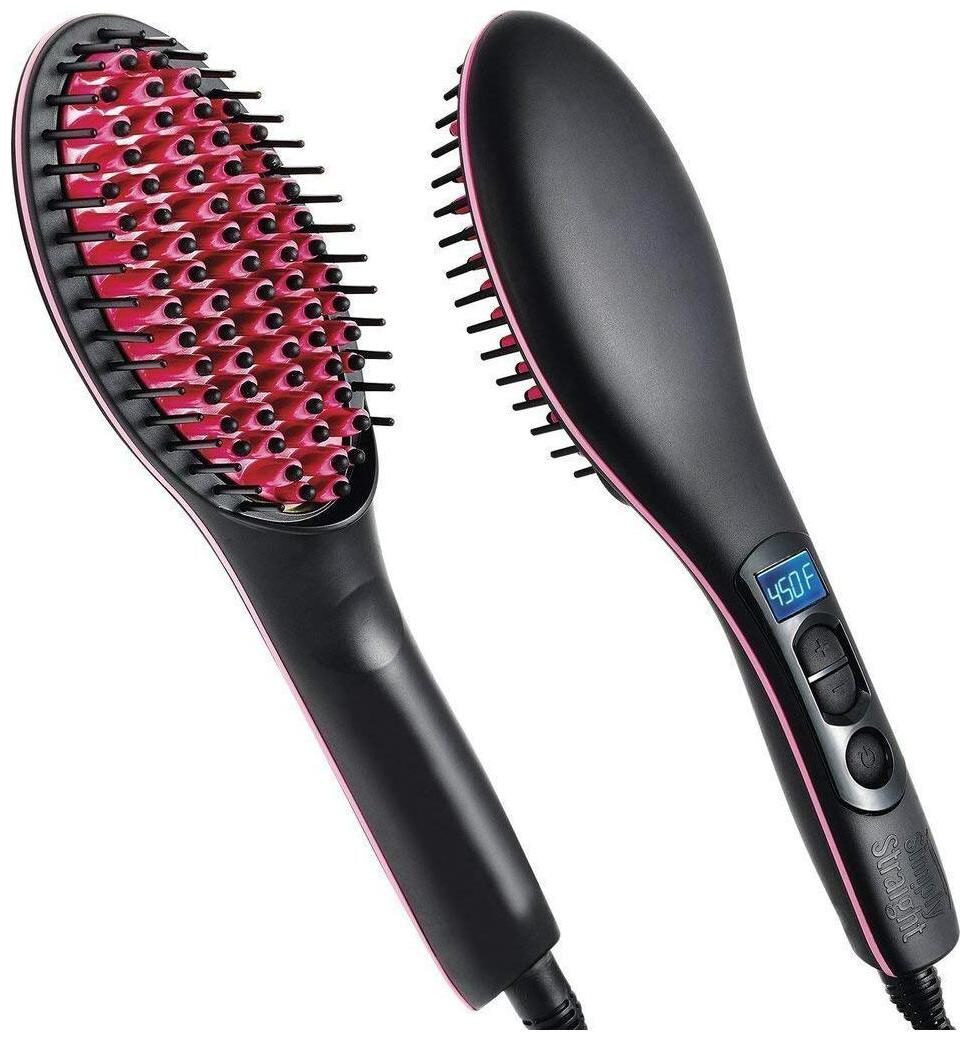 SIMPLY STRAIGHT Digital Display With Temperature Ceramic Hair Straightener Brush