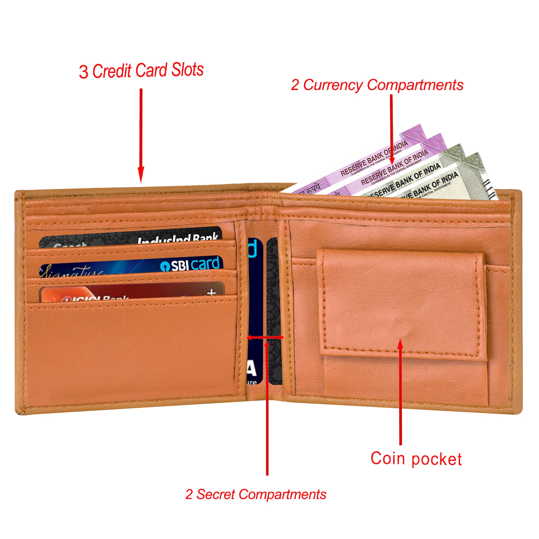 

Skmei Men Tan Leather Bi-Fold Wallet ( Pack of 1 )