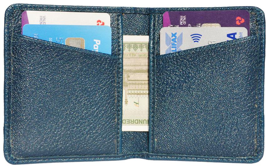 

Slim Blue Credit Card Holder with 6 Card Slots