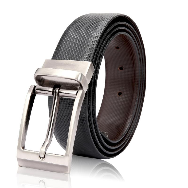

Soormey Men Leather Black Brown Reversible Belt ( Size 42 inch)