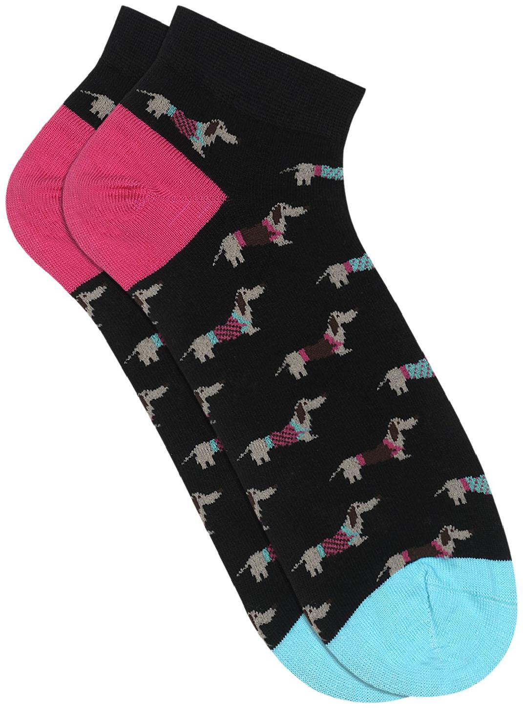

Soxytoes Black Cotton Ankle length socks ( Pack of 1 )