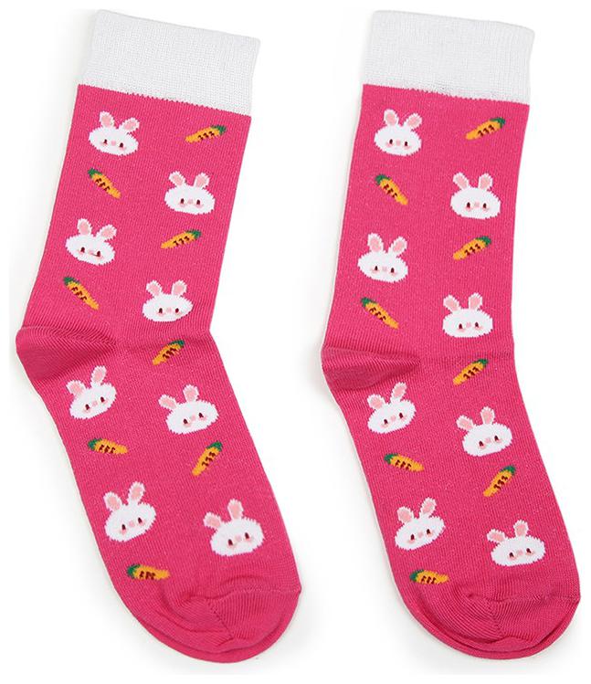 

Soxytoes Pink Cotton Crew length socks ( Pack of 1 )