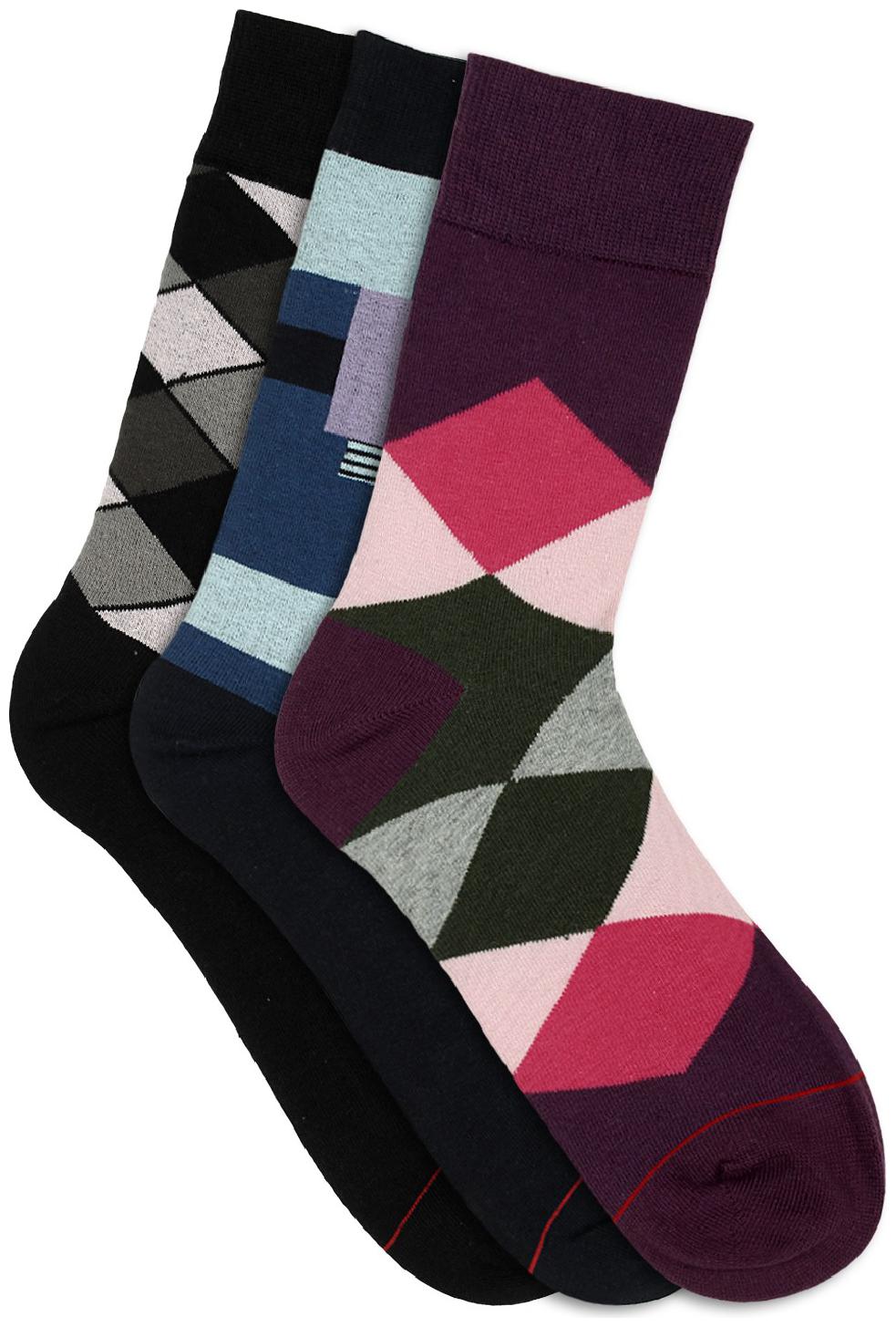 

Soxytoes Multi Cotton Calf length socks ( 3 pairs )