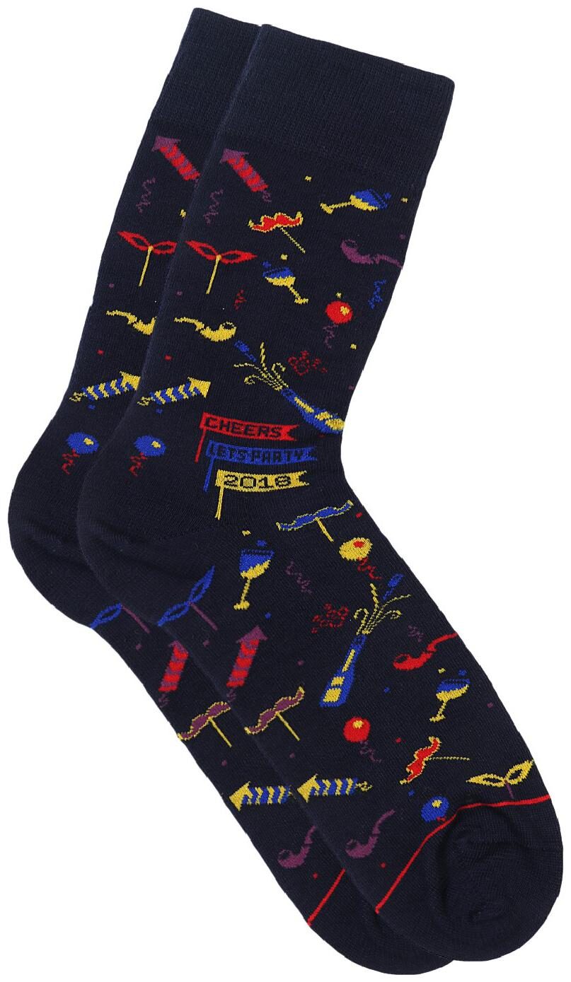 

Soxytoes Blue Cotton Calf length socks ( Pack of 1 )