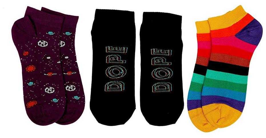 

Soxytoes Multi Cotton Ankle length socks ( Pack of 3 )