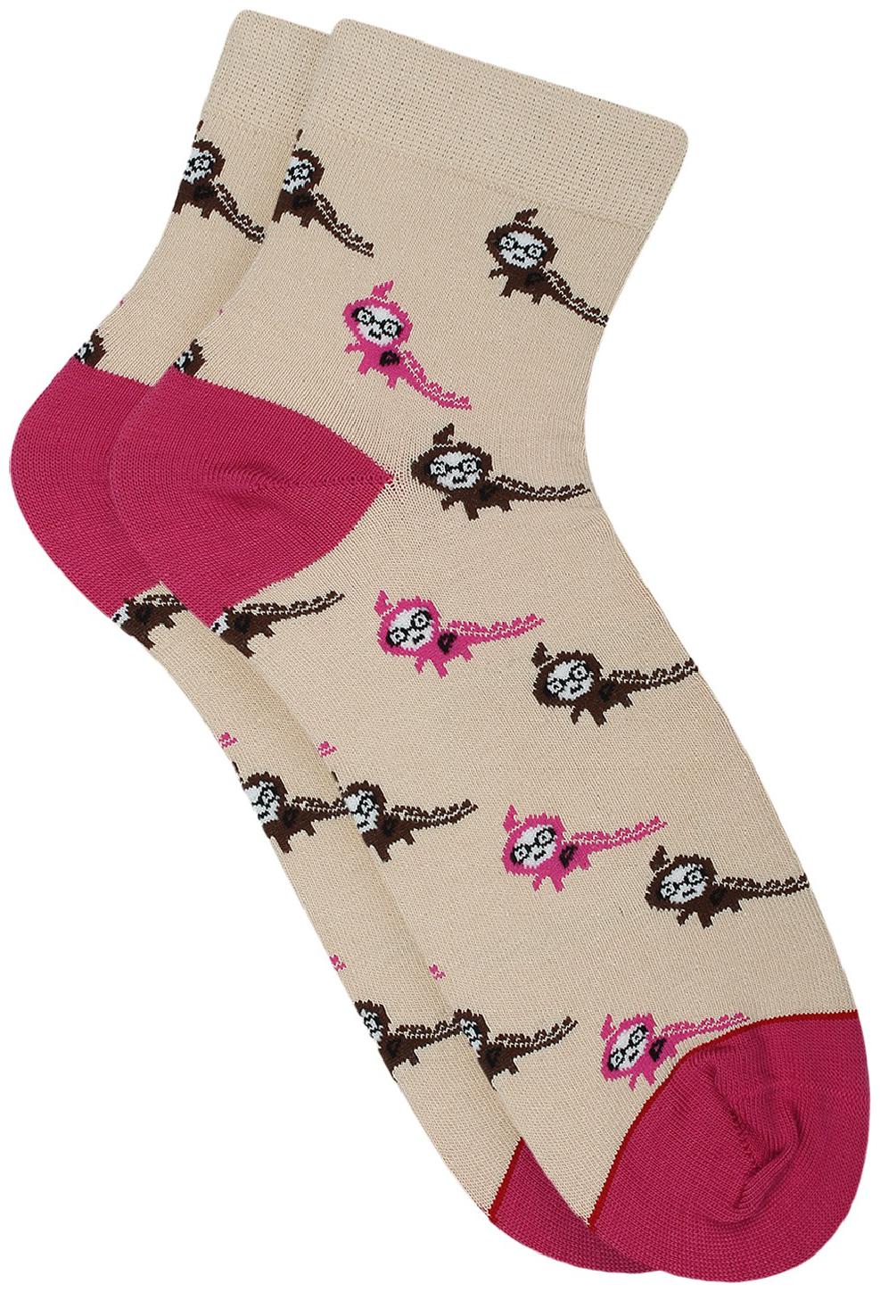 

Soxytoes Nerdasaurus Girls Women Beige Single Pair Casual Socks