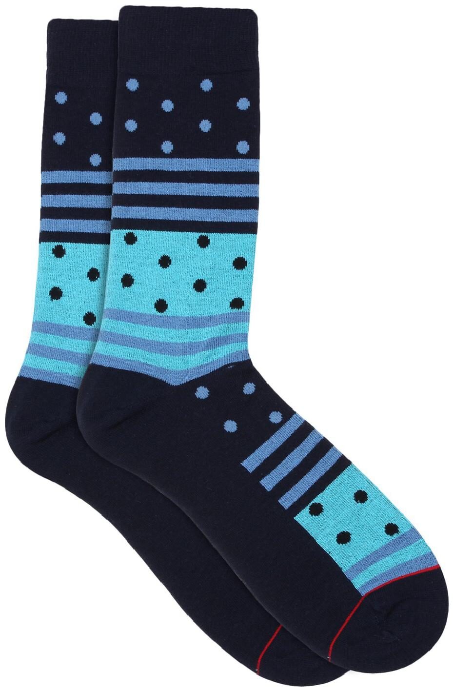 

Soxytoes Blue Cotton Calf length socks ( Pack of 1 )