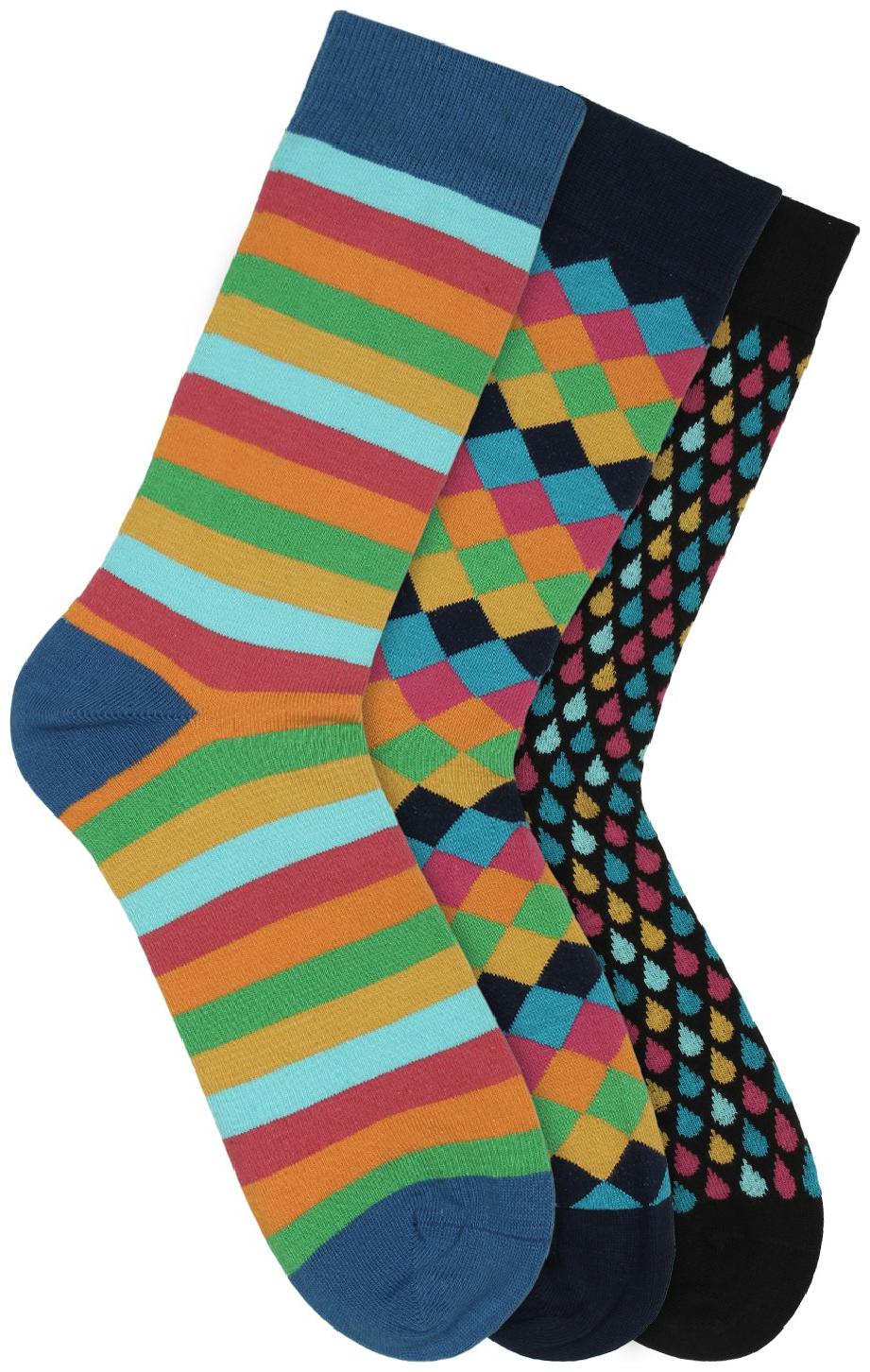 

Soxytoes Multi Cotton Calf length socks ( Pack of 3 )