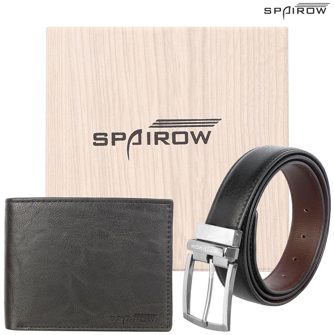 

SPAIROW AST Black Men S Leather Wallet Belt Combo (AST-0201 UB-0102R) (9 Card Slot)
