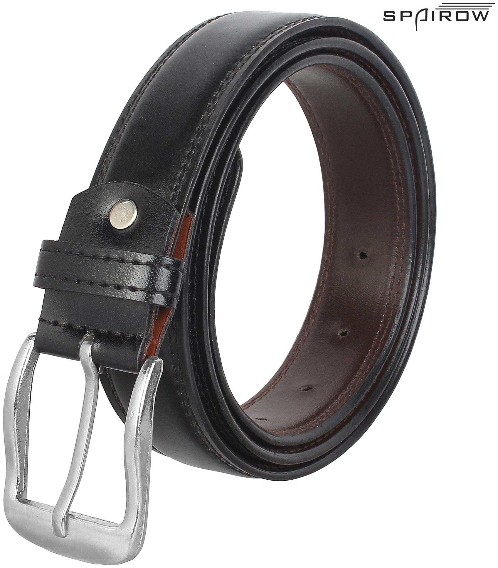 

SPAIROW LT Men S Black Color Leather Belts