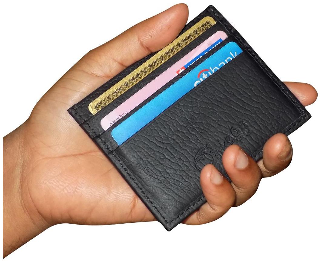 

Style 98 Black 100 Premium Quality Leathet Card Holder Wallet