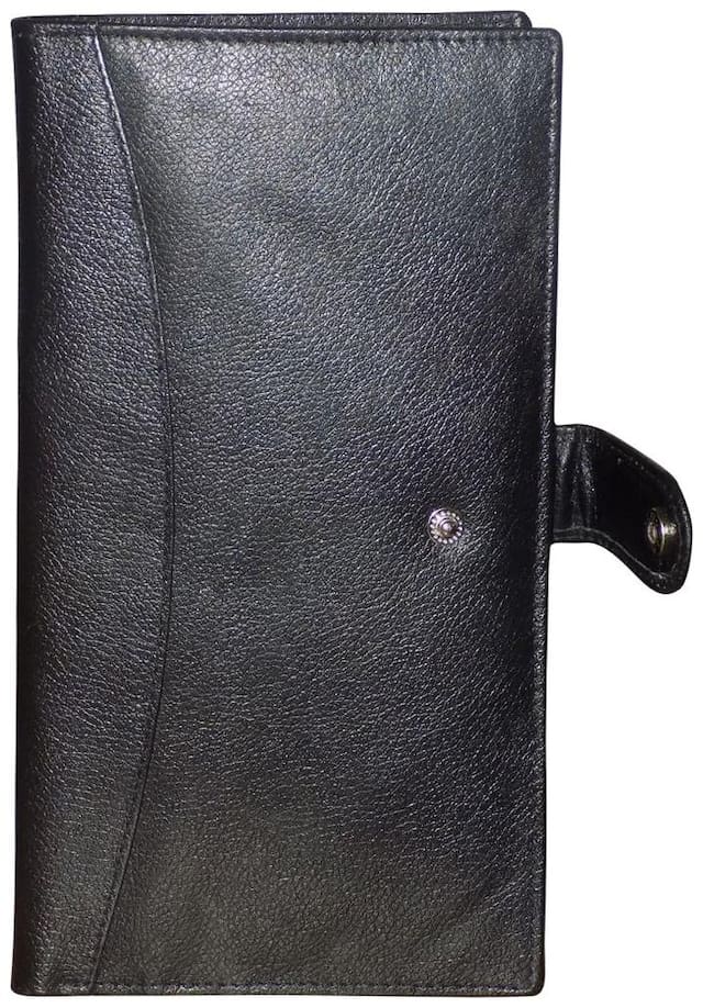STYLE 98 Men Black Leather Bi-Fold Wallet