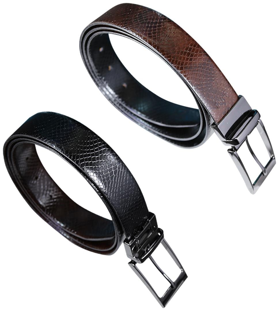 

STYLE SHOES Men Black Reversible Leather Belt (Size 38 Pack of 1 )