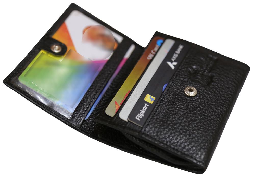 

STYLE SHOES Unisex Leather Card holder - Black Pack of 1