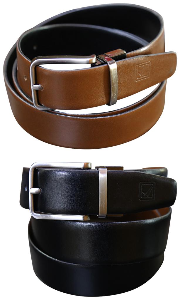 

STYLE SHOES Men Tan Reversible Leather Belt (Size 34 Pack of 1 )