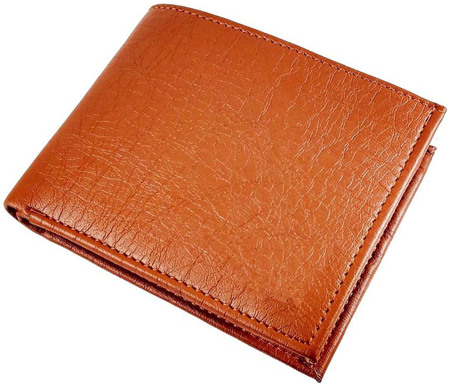 

Stylish PU Leather Album Tan Men s Slim Wallet with Card Holder and 1 Coin Pocket