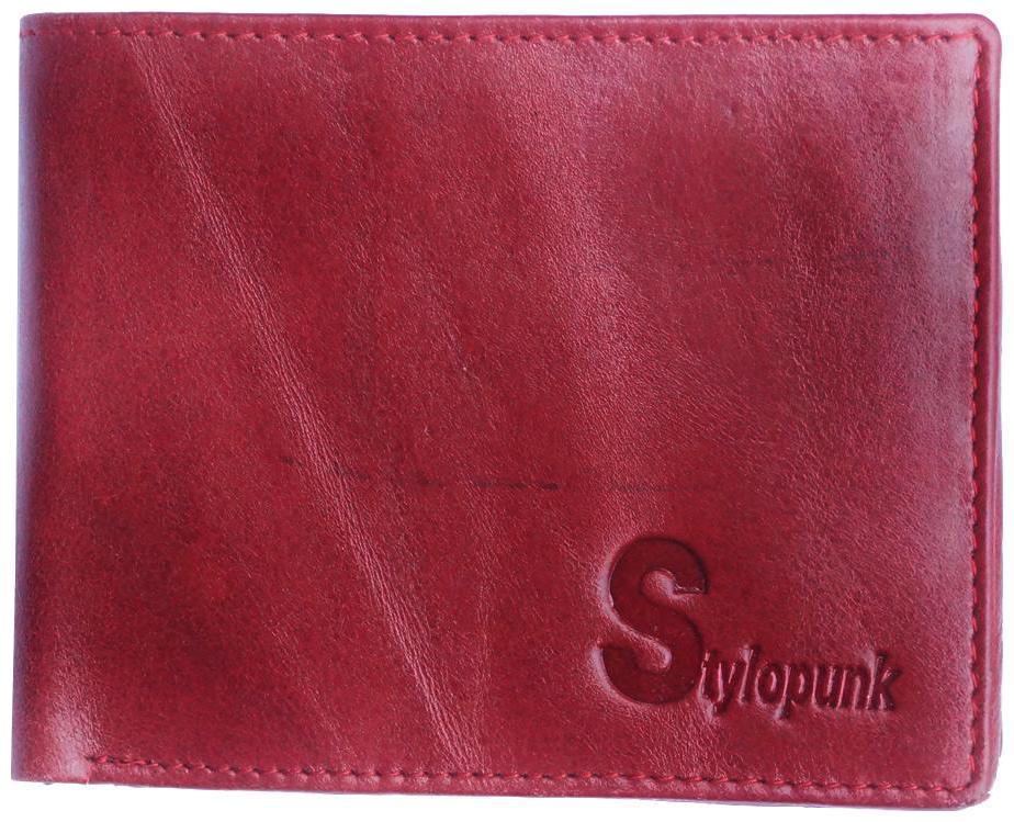 

STYLOPUNK Men Red Leather Bi-Fold Wallet ( Pack of 1 )
