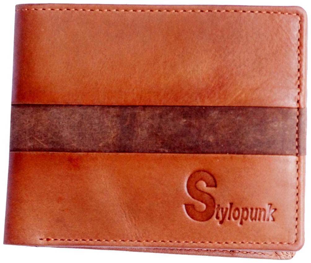 

STYLOPUNK Men Brown Leather Bi-Fold Wallet ( Pack of 2 )