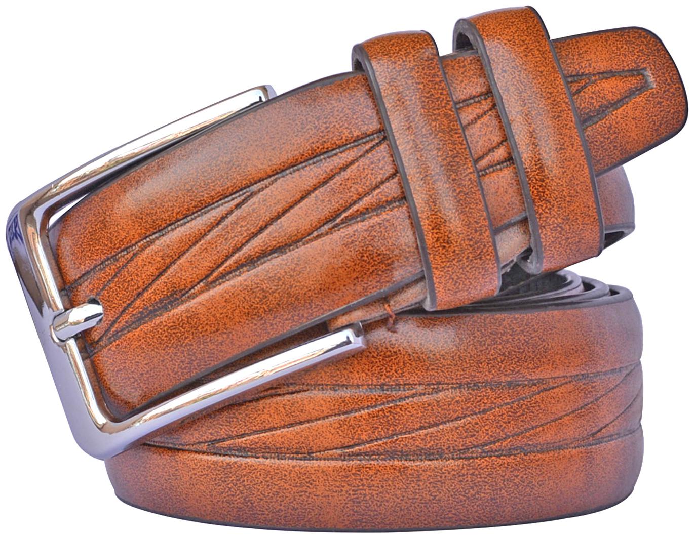 

Sunshopping Men s Tan Formal Synthetic Belt