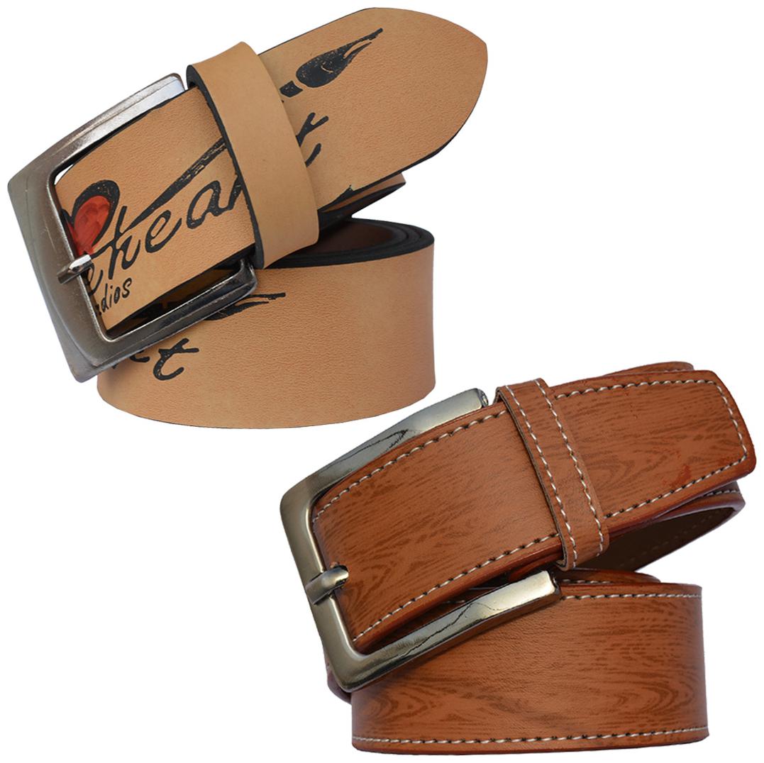 

Sunshopping Men s Tan Formal Synthetic Belts