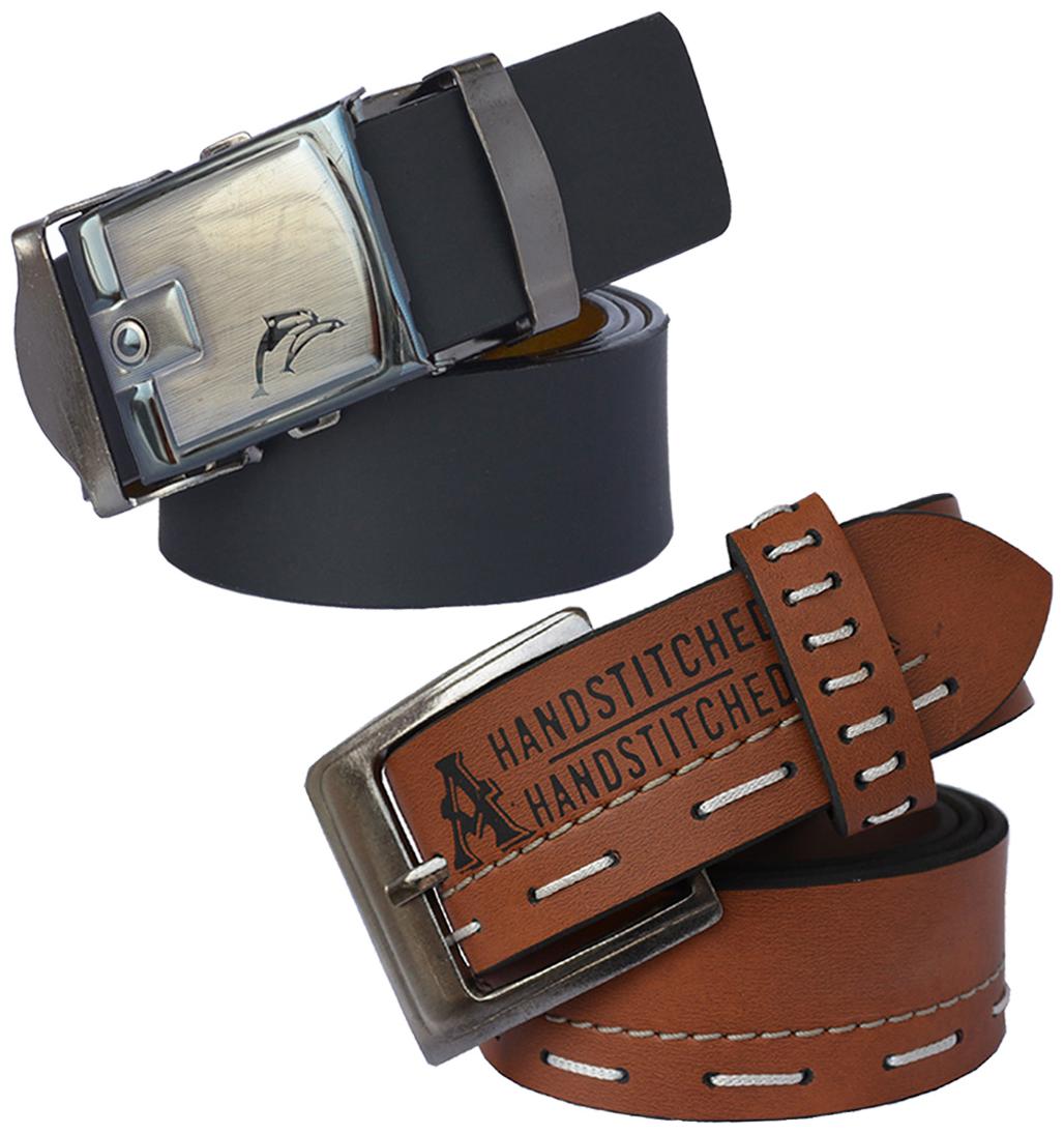

Sunshopping Men s Brown and Black Formal Synthetic Belts