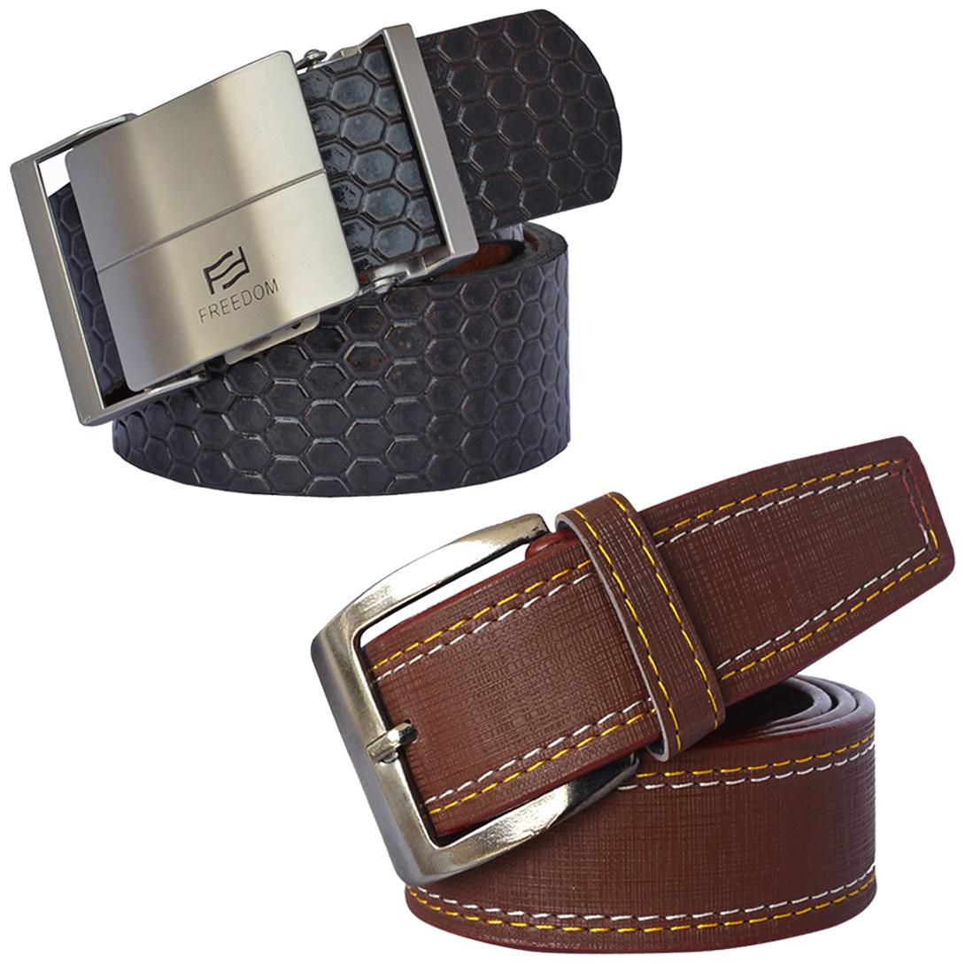 

Sunshopping Men s Brown and Black Formal Synthetic Belts