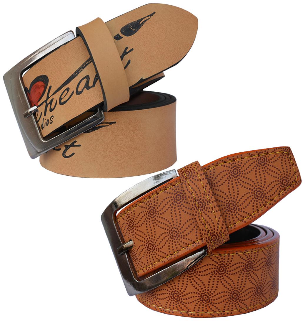 

Sunshopping Men Tan Formal Synthetic Belts