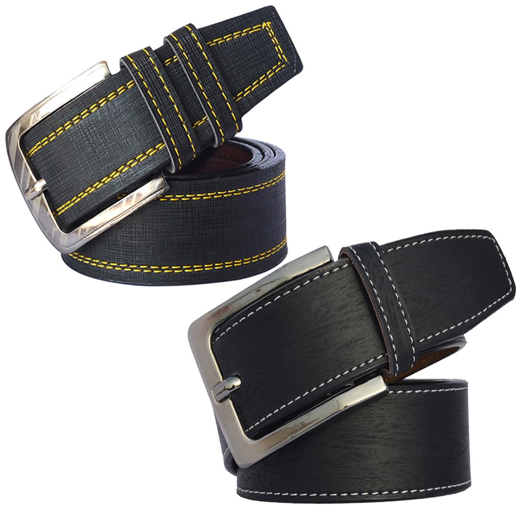 

Sunshopping Men s Black Formal Synthetic Belts