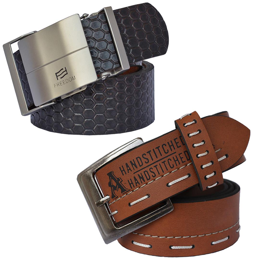 

Sunshopping Men s Brown and Black Formal Synthetic Belts