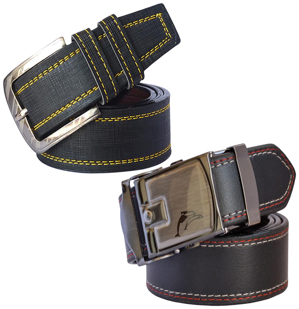 

Sunshopping Men s Black Formal Synthetic Belts