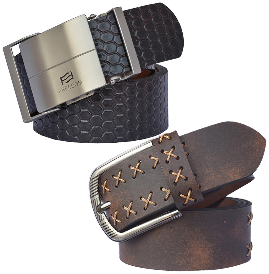 

Sunshopping Men s Brown and Black Formal Synthetic Belts
