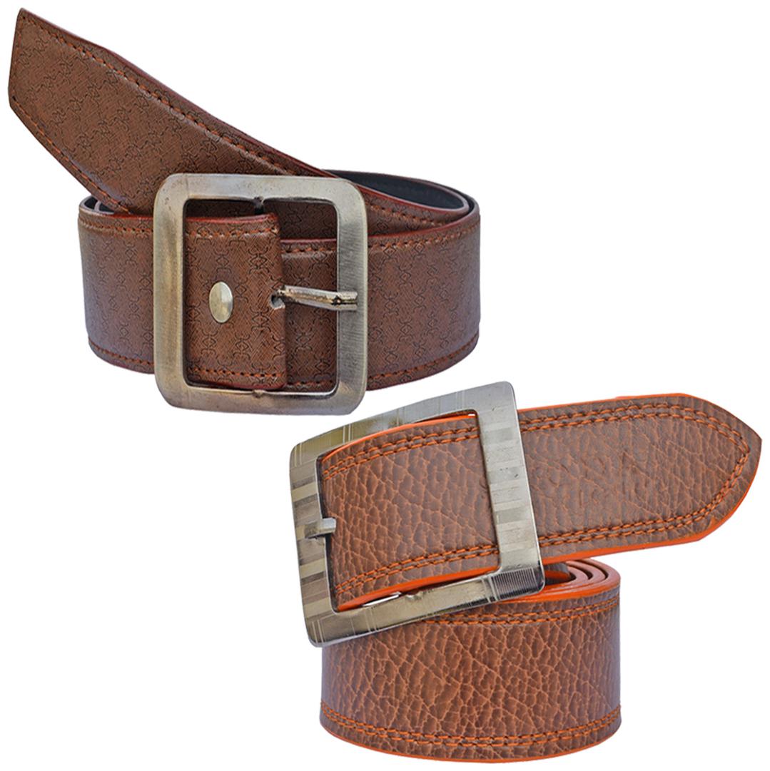 

Sunshopping Men s Brown And Tan Synthetic Belts Combo