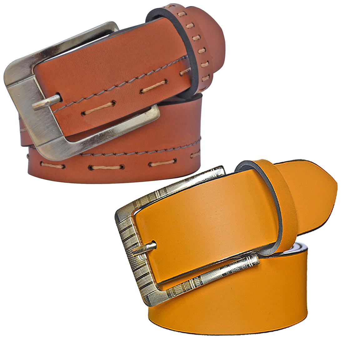 

Sunshopping Men s Tan and Brown Synthetic Belt