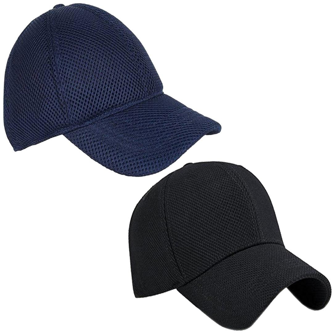 

Sunshopping men s black and navy blue baseball cap (pack of two)