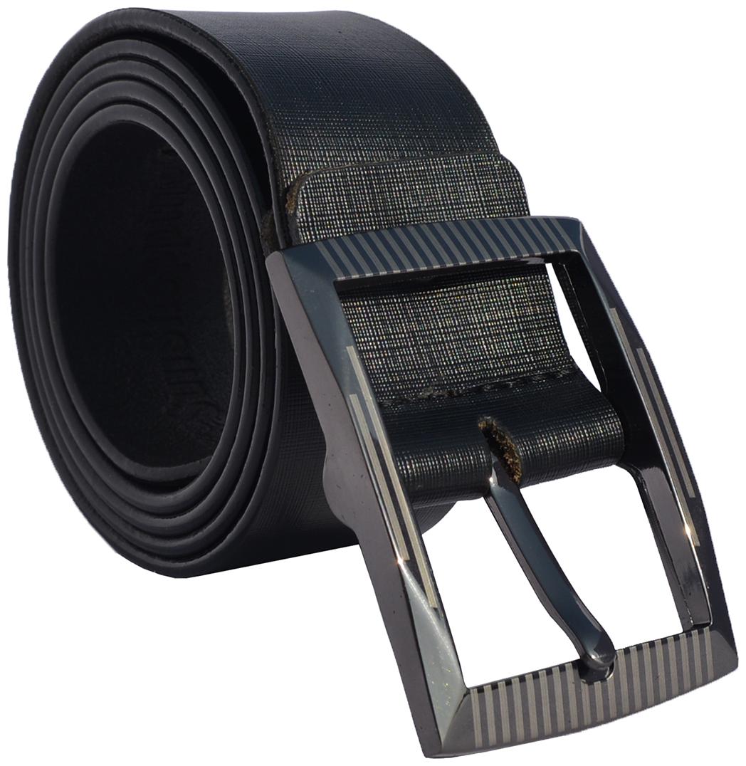 

Sunshopping men s Black Round Shape Buckle Leather belt