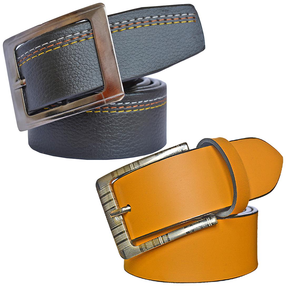 

Sunshopping Men s Black And Tan Synthetic Belt
