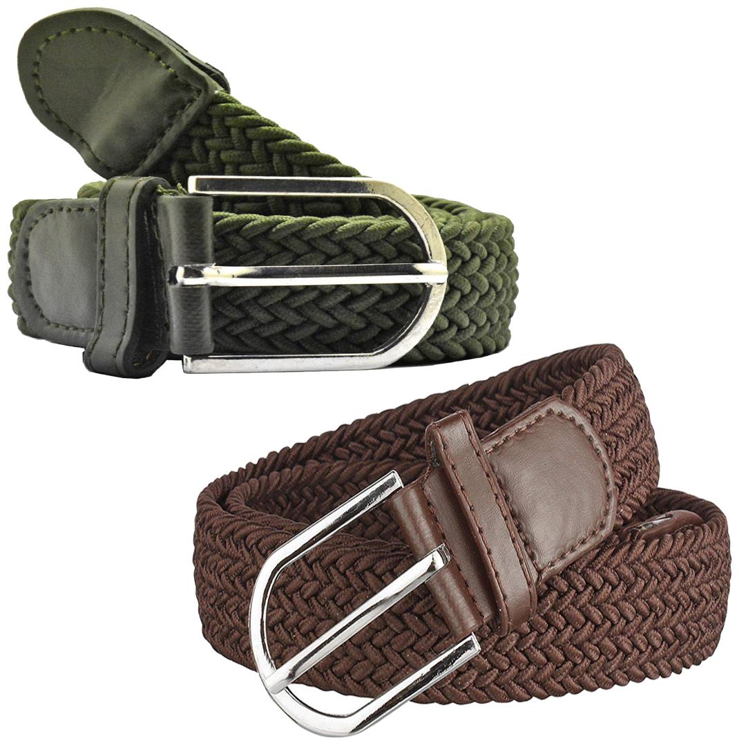 

Sunshopping Men Brown And Green Elastic Belt