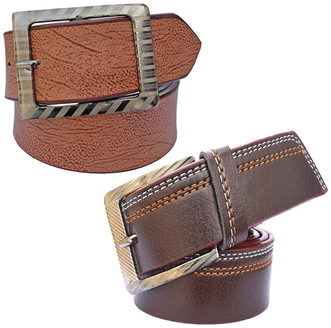

Sunshopping Men s Brown Synthetic Belts Combo