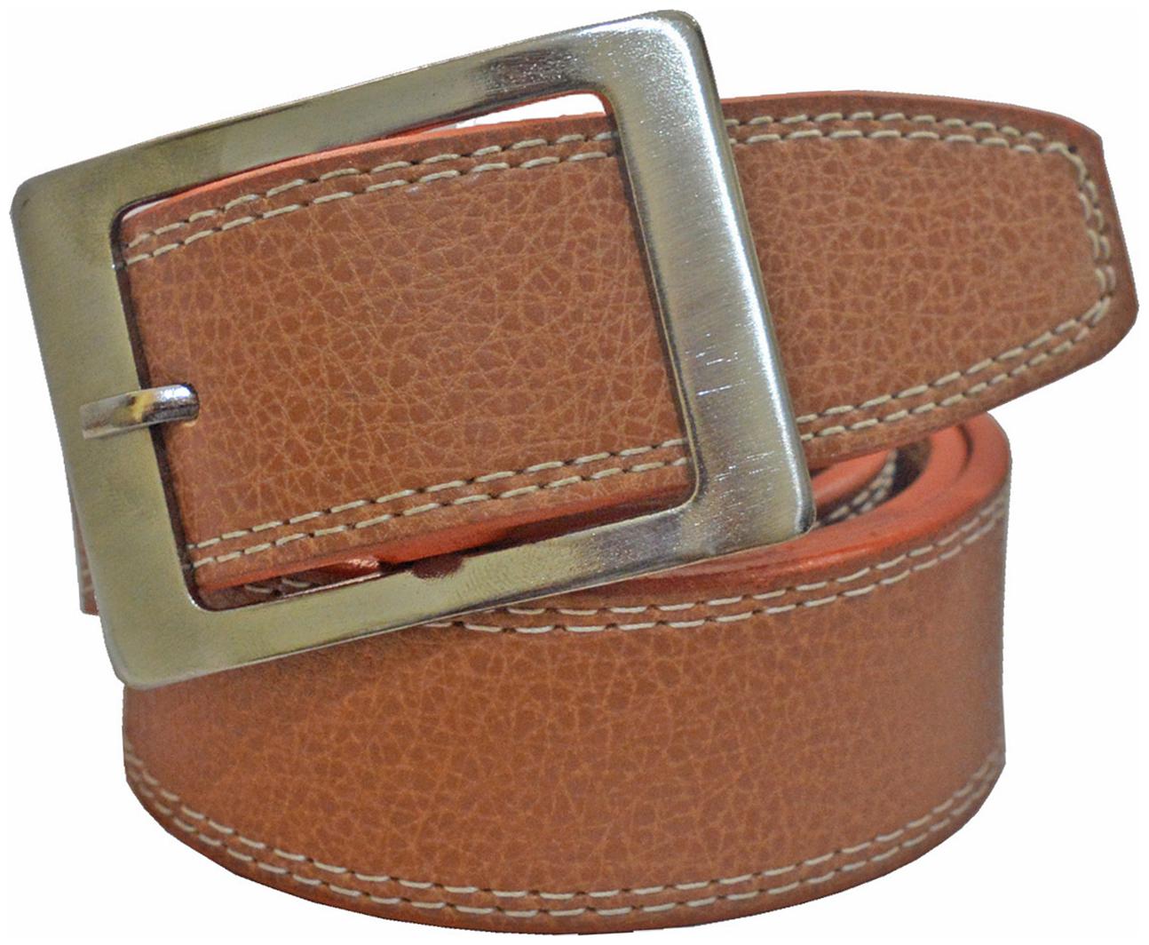 

Sunshopping men s Tan Rectangle shape Buckle Leatherite belt