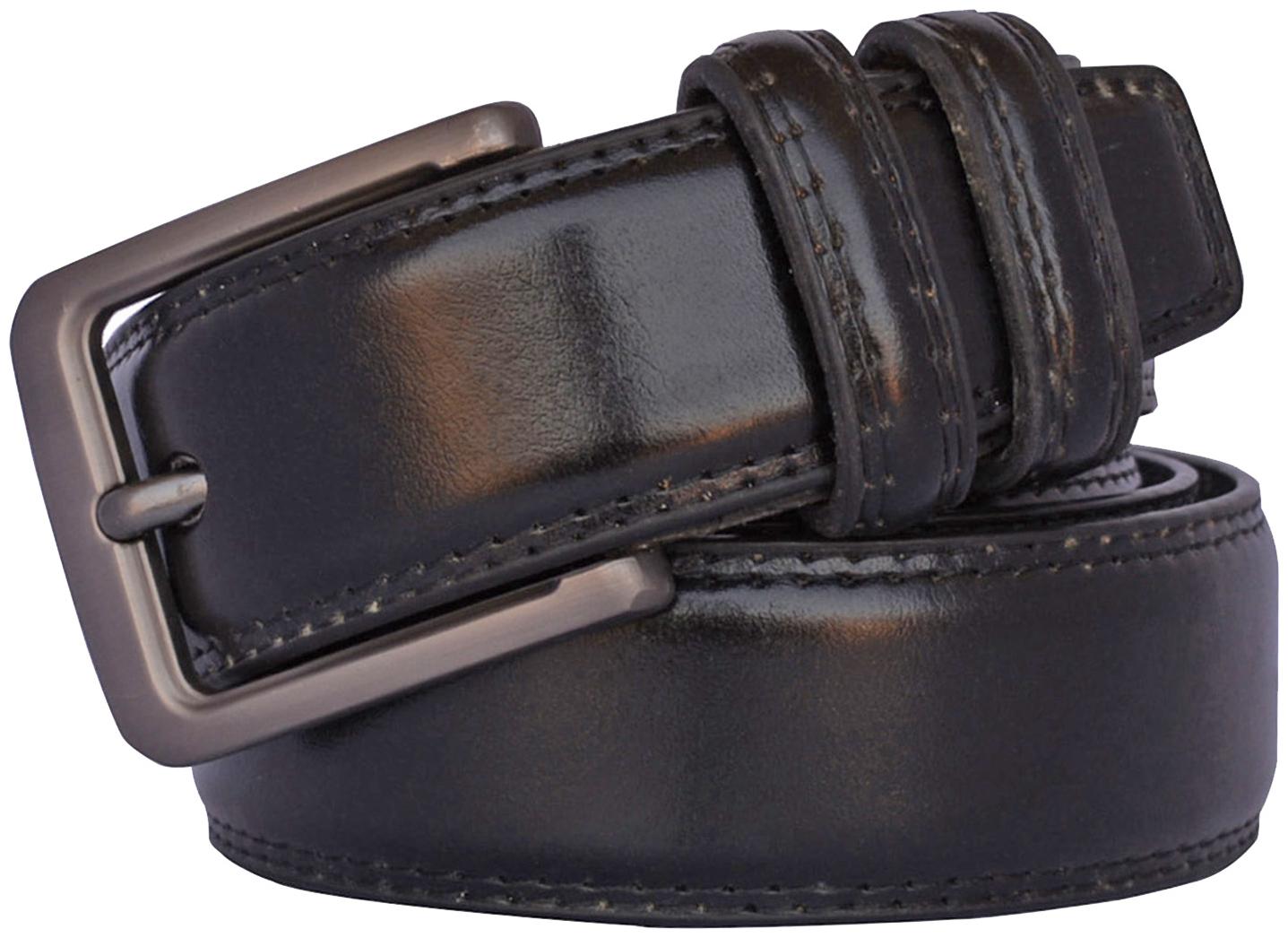 

Sunshopping Men s Black Leatherite Needle Pin Point Buckle Belt