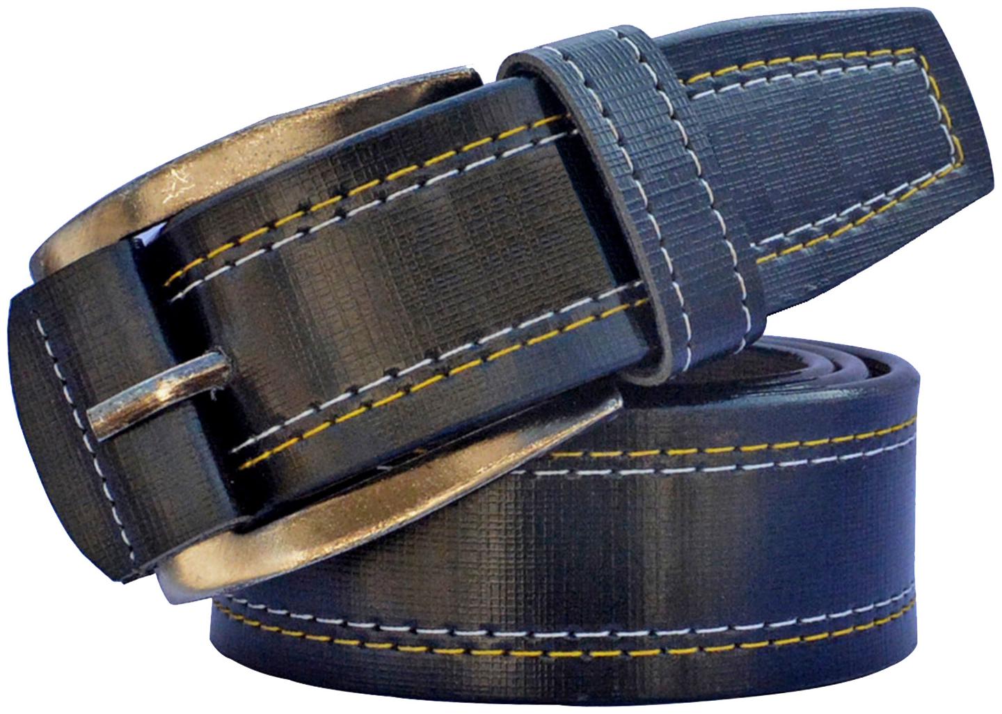 

Sunshopping Men Black Leatherite Needle Pin Point Buckle Belt