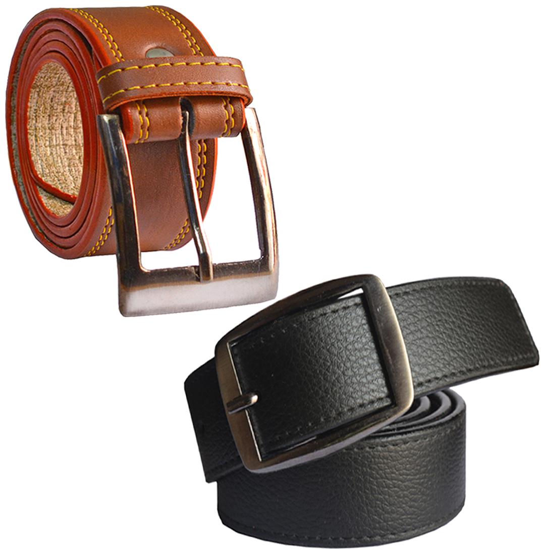 

Sunshopping men s Black and Tan belts combo