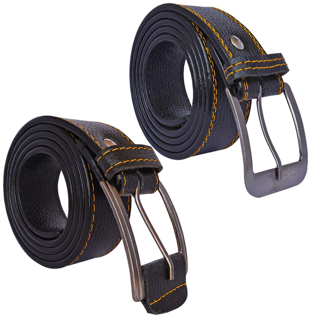 

Sunshopping men s Black Leatherite belts combo