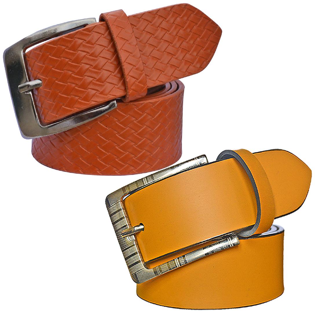 

Sunshopping Men s Tan and Brown Synthetic Belt