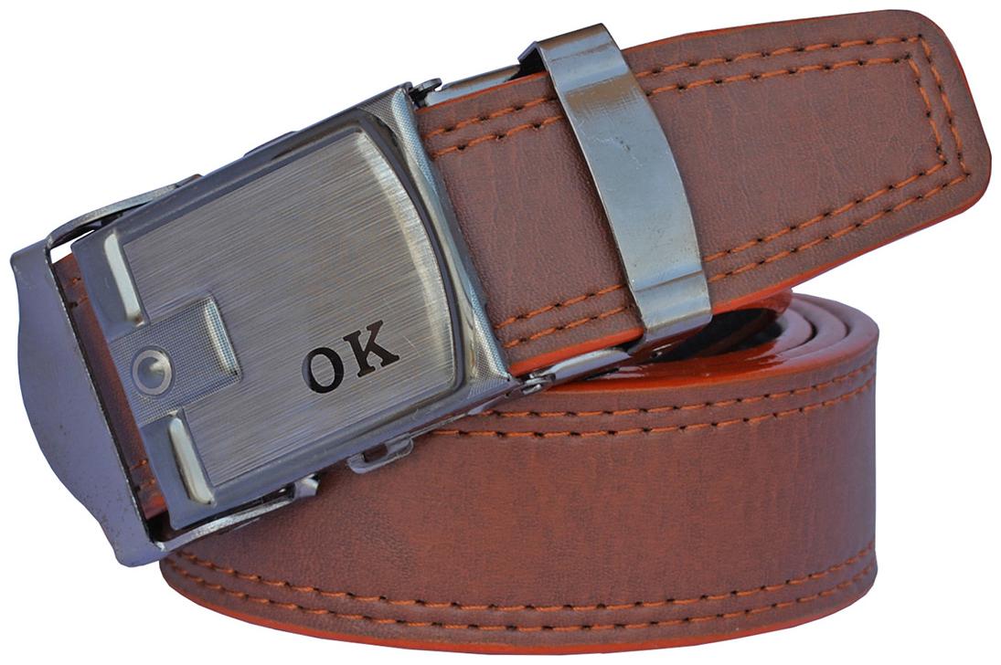 

Sunshopping men s Tan Auto Lock Buckle Leatherite belt