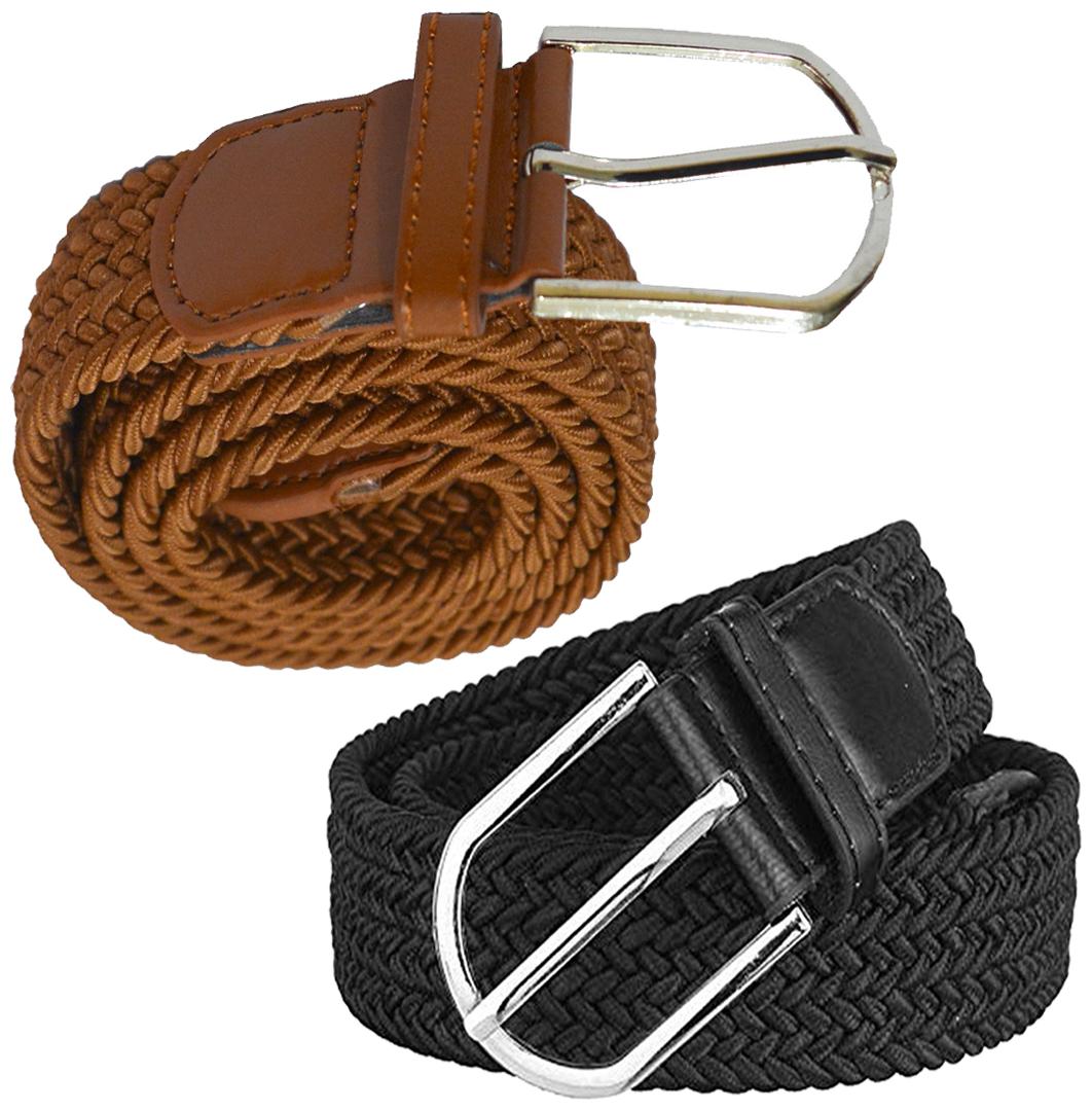 

Sunshopping Men Black And Brown Elastic Belt