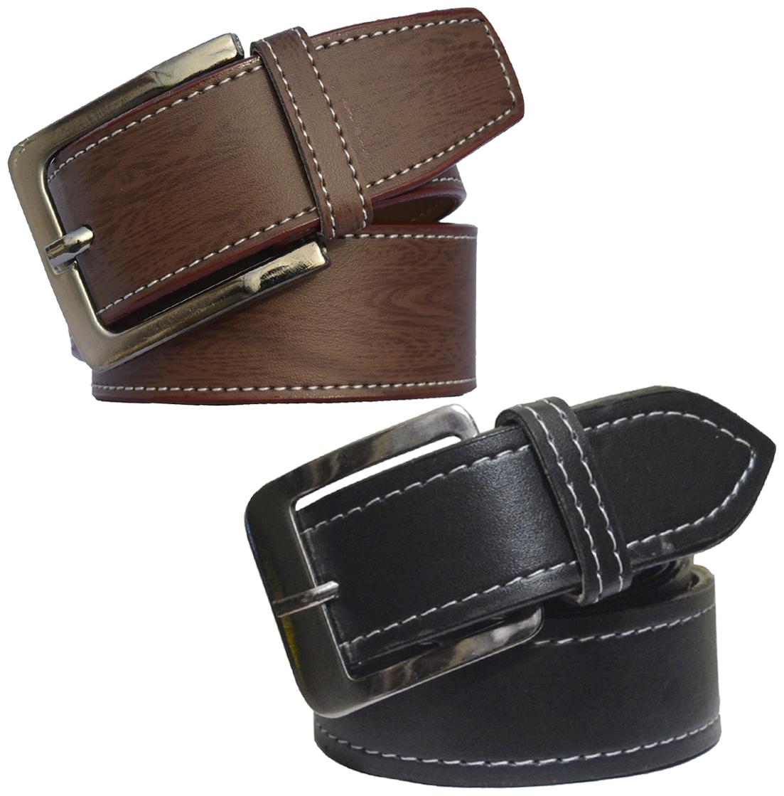

Sunshopping men s Black and Brown belts combo